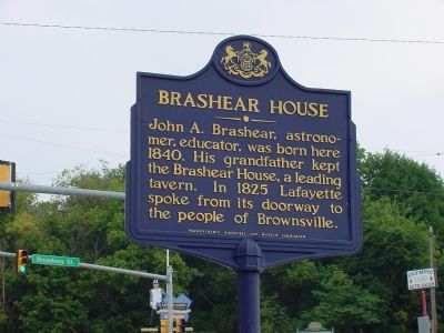 Brashear House Marker. Click for full size. Brashear House Marker image. Click for full size.