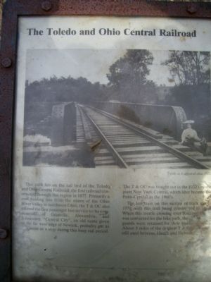 The Toledo and Ohio Central Railroad Marker. Click for full size. The Toledo and Ohio Central Railroad Marker image. Click for full size.