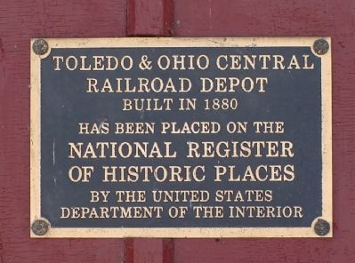 Plaque on Granville Depot. Click for full size. Plaque on Granville Depot image. Click for full size.