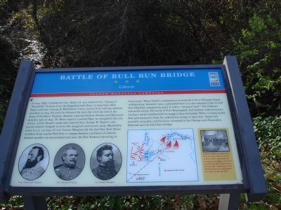 Battle of Bull Run Bridge - Liberia Marker. Click for full size. Battle of Bull Run Bridge - Liberia Marker image. Click for full size.