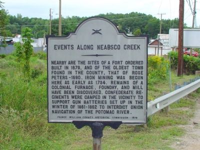 Events Along Neabsco Creek Marker image. Click for full size.