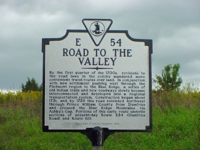 Road to the Valley Marker image. Click for full size.