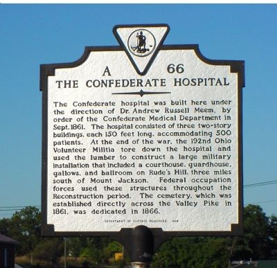 The Confederate Hospital Marker image. Click for full size.