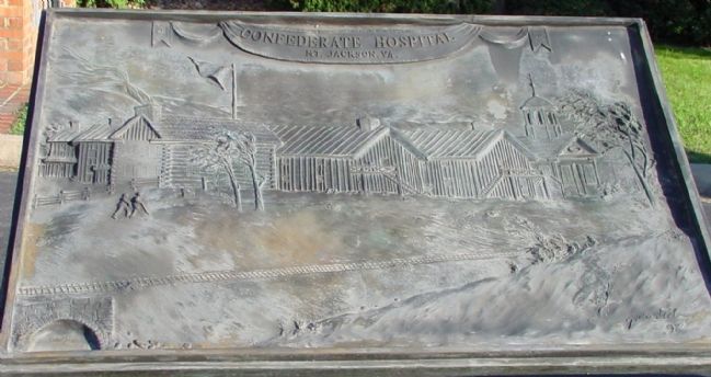 Confederate Hospital Bas-Relief Brass Tablet image. Click for full size.