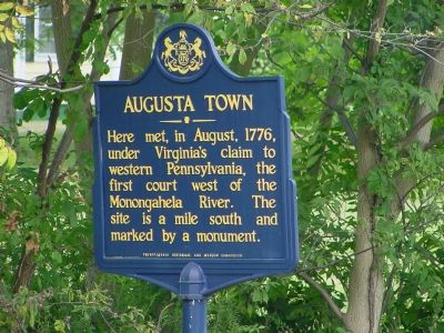 Augusta Town Marker with previous text image. Click for full size.