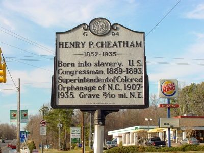 Henry P. Cheatham Marker image. Click for full size.