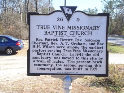 True Vine Missionary Baptist Church Marker. Click for full size. True Vine Missionary Baptist Church Marker image. Click for full size.
