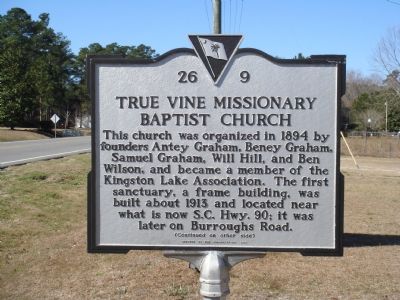 True Vine Missionary Baptist Church Marker image. Click for full size.