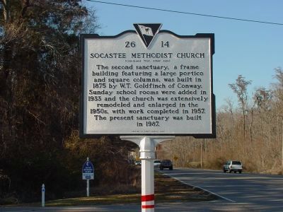 Socastee Methodist Church Marker </b>(reverse) image. Click for full size.