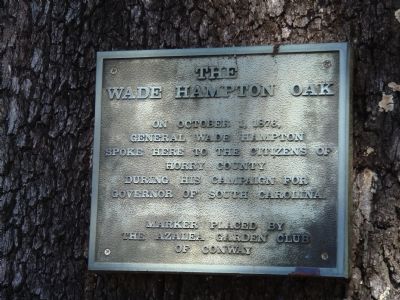 The Wade Hampton Oak Marker image. Click for full size.