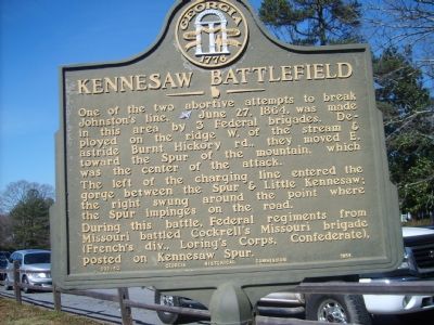 Kennesaw Battlefield Marker. Click for full size. Kennesaw Battlefield Marker image. Click for full size.