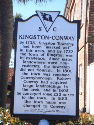 Kingston-Conway Marker Facing Main Street image. Click for full size.