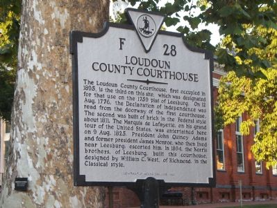 Loudoun County Courthouse Marker image. Click for full size.