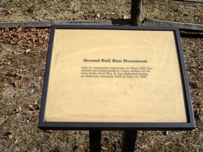 Second Bull Run Monument Marker image. Click for full size.
