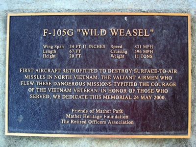 F-105G “Wild Weasel” Marker image. Click for full size.
