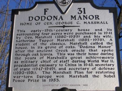 Home of Gen. George C. Marshall. Click for full size. Home of Gen. George C. Marshall image. Click for full size.