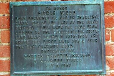 To Honor Eddie Webb Marker. Click for full size. To Honor Eddie Webb Marker image. Click for full size.