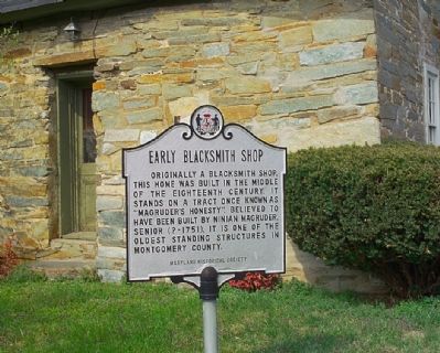 Early Blacksmith Shop Marker image. Click for full size.