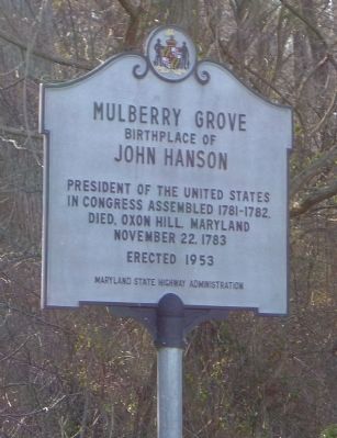 Mulberry Grove - Birthplace of John Hanson image. Click for full size.
