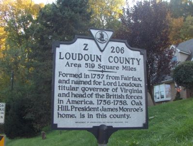 Loudoun County Side of Marker. Click for full size. Loudoun County Side of Marker image. Click for full size.