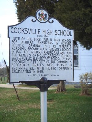 Cooksville High School Marker. Click for full size. Cooksville High School Marker image. Click for full size.
