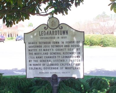 Leonardtown Marker. Click for full size. Leonardtown Marker image. Click for full size.