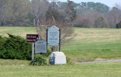 St. Mary's City and Leonard Calvert Markers. Click for full size. St. Mary's City and Leonard Calvert Markers image. Click for full size.