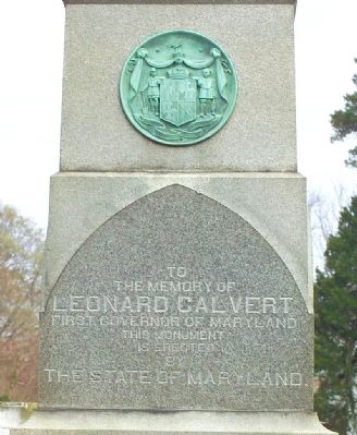 Leonard Calvert Monument, West Face image. Click for full size.