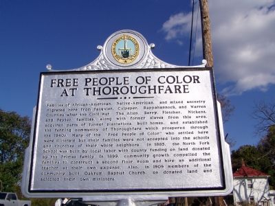 Free People Of Color At Thoroughfare Marker image. Click for full size.