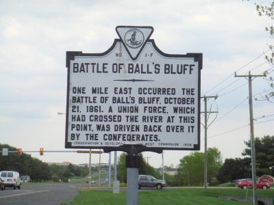 Battle of Balls Bluff Marker image. Click for full size.