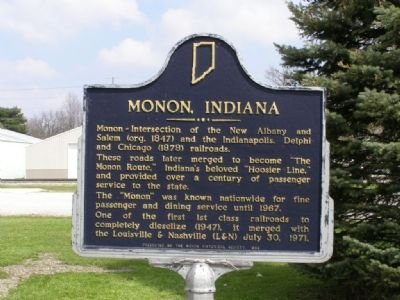Monon, Indiana, Marker image. Click for full size.