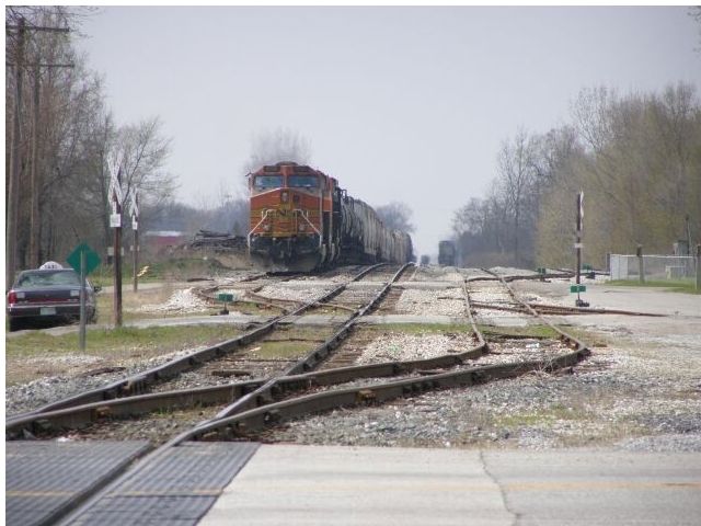 Train Waiting to Enter the Monon Junction. Click for full size. Train Waiting to Enter the Monon Junction image. Click for full size.