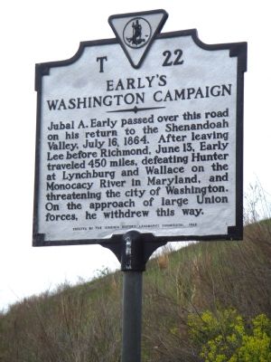 Earlys Washington Campaign Marker image. Click for full size.