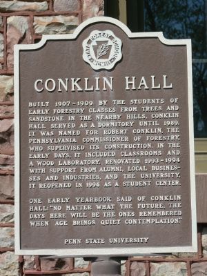Conklin Hall Marker. Click for full size. Conklin Hall Marker image. Click for full size.