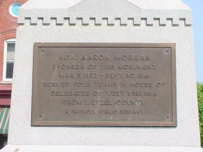 Plaque on Back (West) Face. Click for full size. Plaque on Back (West) Face image. Click for full size.