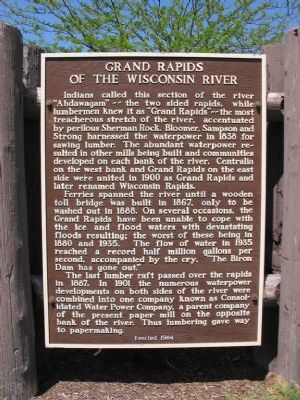 Grand Rapids of the Wisconsin River Marker image. Click for full size.