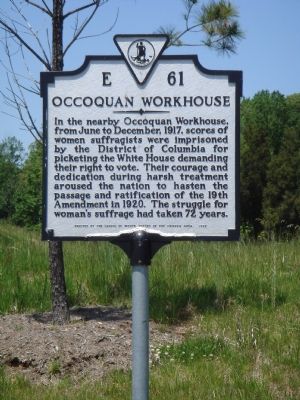 Occoquan Workhouse Marker image. Click for full size.