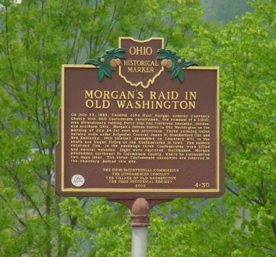 Morgan’s Raid on Old Washington Marker image. Click for full size.