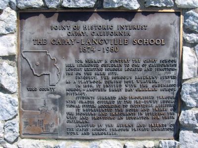 The Capay-Langville School Marker image. Click for full size.