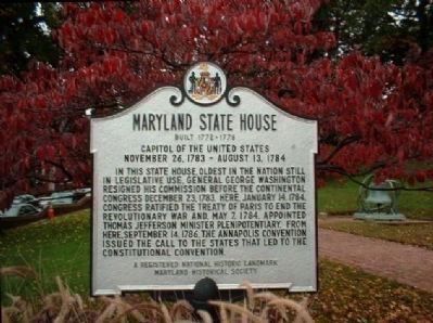 Maryland State House Marker. Click for full size. Maryland State House Marker image. Click for full size.