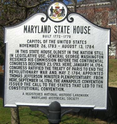 Maryland State House Marker. Click for full size. Maryland State House Marker image. Click for full size.