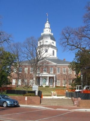 Maryland State House and Marker. Click for full size. Maryland State House and Marker image. Click for full size.