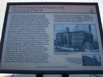 The Harrisburg Cotton Factory and The Central YMCA Marker image. Click for full size.