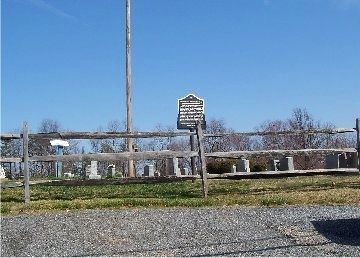 The marker from a distance. Note the headstones. image. Click for full size.