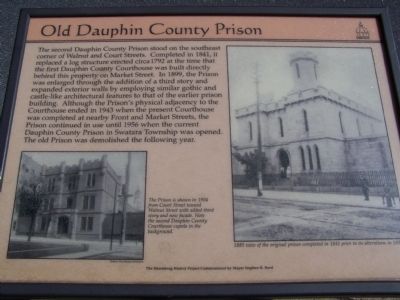 Old Dauphin County Prison Marker image. Click for full size.