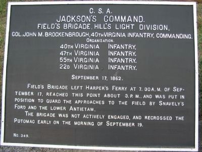 Field's Brigade Tablet. Click for full size. Field's Brigade Tablet image. Click for full size.