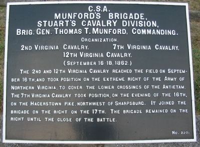 Munford's Brigade Tablet. Click for full size. Munford's Brigade Tablet image. Click for full size.