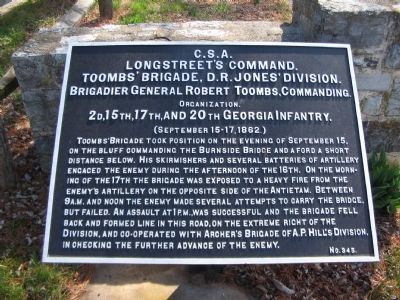 Toombs' Brigade Tablet image. Click for full size.