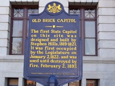Old Brick Capitol Marker image. Click for full size.