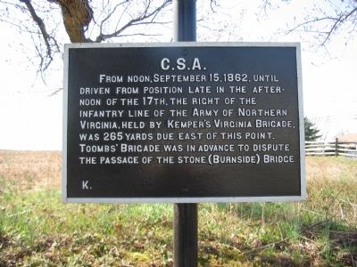 Kemper's Brigade Position Tablet. Click for full size. Kemper's Brigade Position Tablet image. Click for full size.